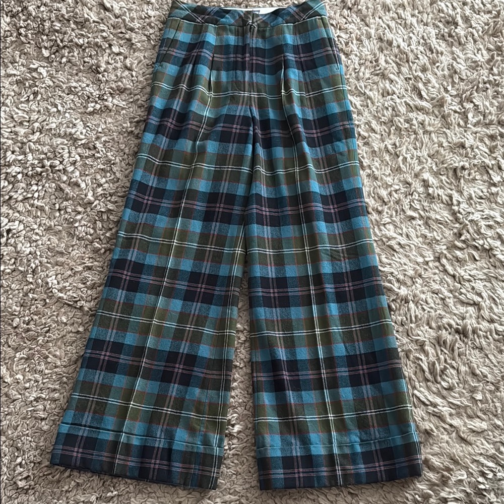 L.A.M.B. Gwen Stefani Plaid Wool Wide Leg Pants size 4